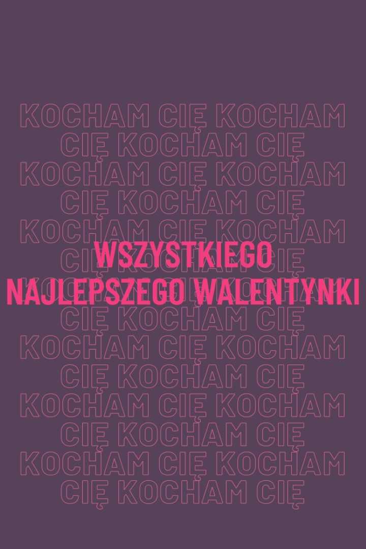 Kocham cię, walentynka purple modern-bold