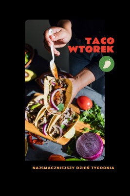 Taco wtorek black modern-simple