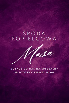 Środa Popielcowa Msza św. purple modern-simple