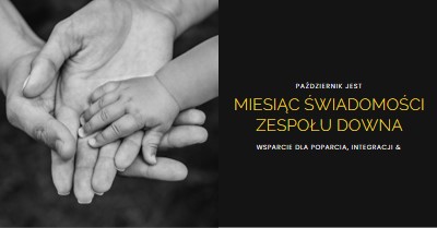 Miesiąc świadomości zespołu Downa black modern-simple