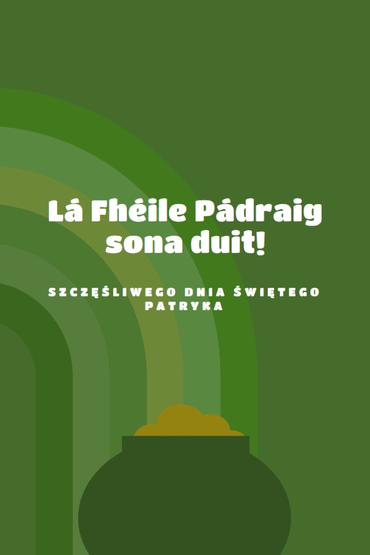 Szczęśliwego Dnia Świętego Patryka green vintage-retro