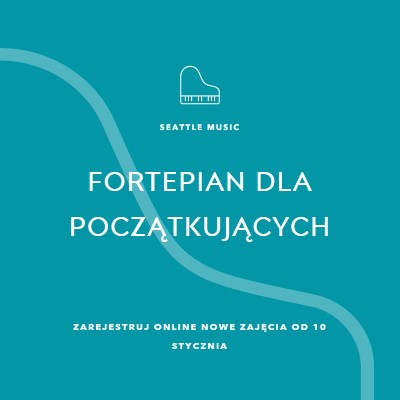 Zajęcia z gry na fortepianie blue modern-simple