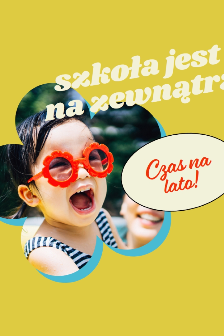 Szkoła jest na zewnątrz, basen w yellow whimsical-color-block