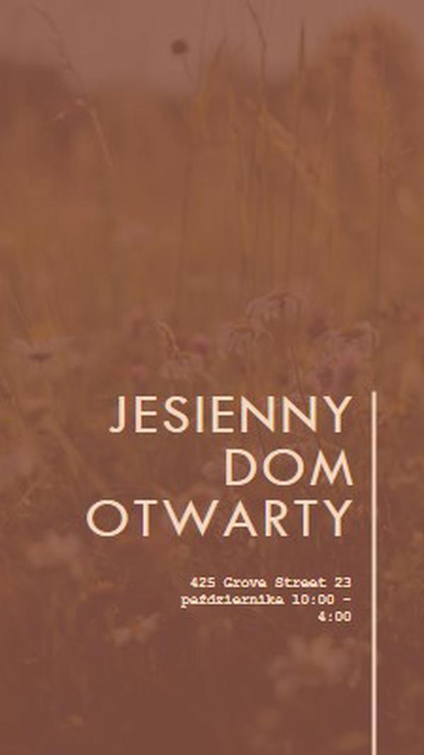 Jesienny dom otwarty brown modern-simple