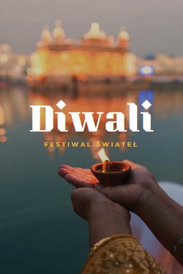 Światło Diwali blue modern-simple