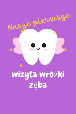 Pierwsza wizyta wróżki zęba purple whimsical-color-block