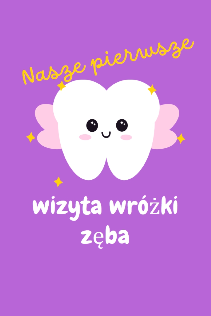 Pierwsza wizyta wróżki zęba purple whimsical-color-block