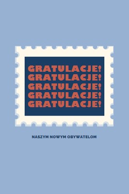 Gratulacje dla naszych nowych obywateli blue modern-simple