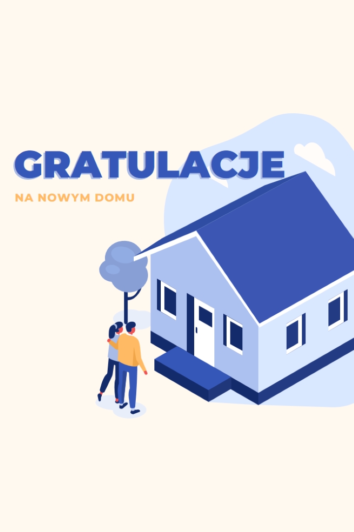 Gratulacje dla właściciela domu white modern-color-block