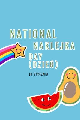 Szczęśliwego Narodowego Dnia Naklejki blue whimsical-color-block