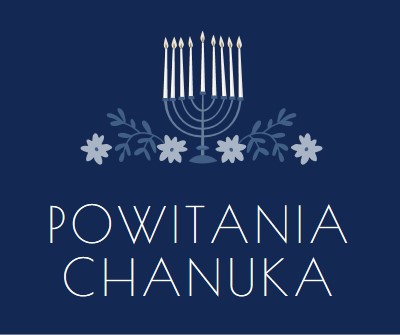 Pozdrowienia chanuka blue modern-simple