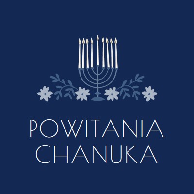 Pozdrowienia chanuka blue modern-simple