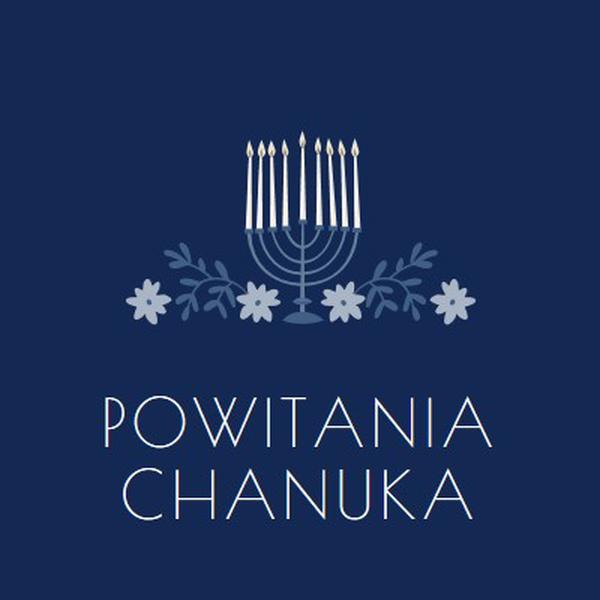 Pozdrowienia chanuka blue modern-simple