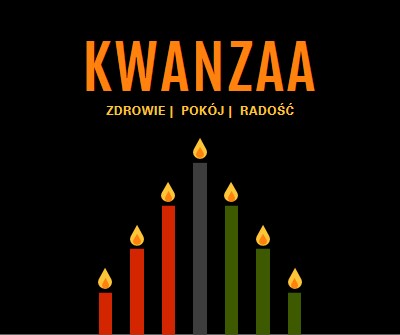 Życzenie Kwanzaa black modern-color-block