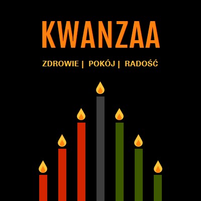 Życzenie Kwanzaa black modern-color-block