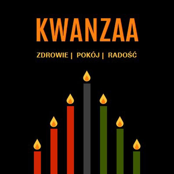 Życzenie Kwanzaa black modern-color-block