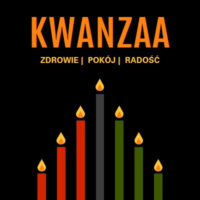 Życzenie Kwanzaa black modern-color-block