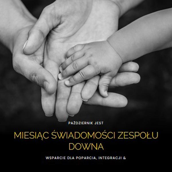 Miesiąc świadomości zespołu Downa black modern-simple