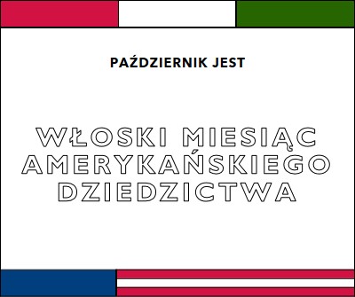 Włoski miesiąc amerykańskiego dziedzictwa white vintage-retro