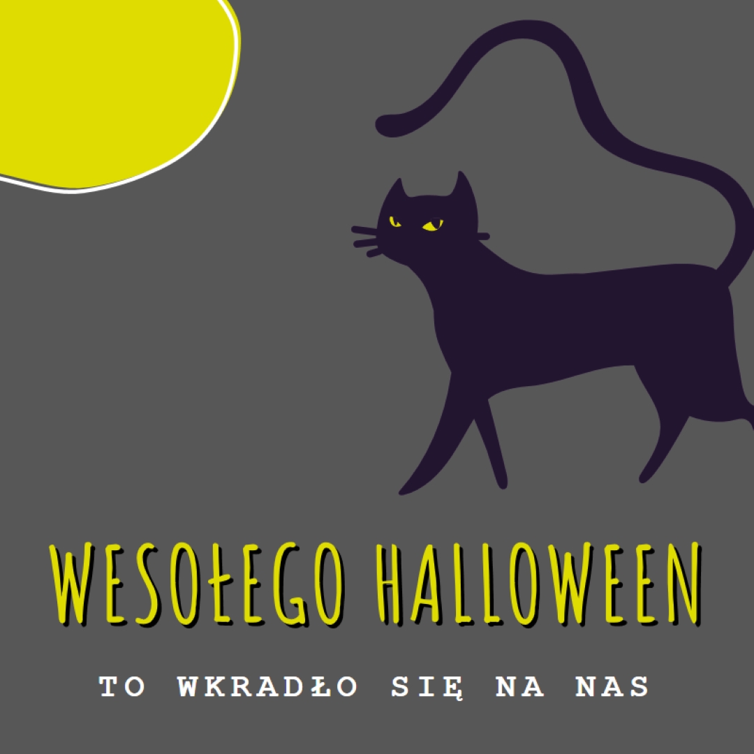 Przerażający kot black whimsical-color-block