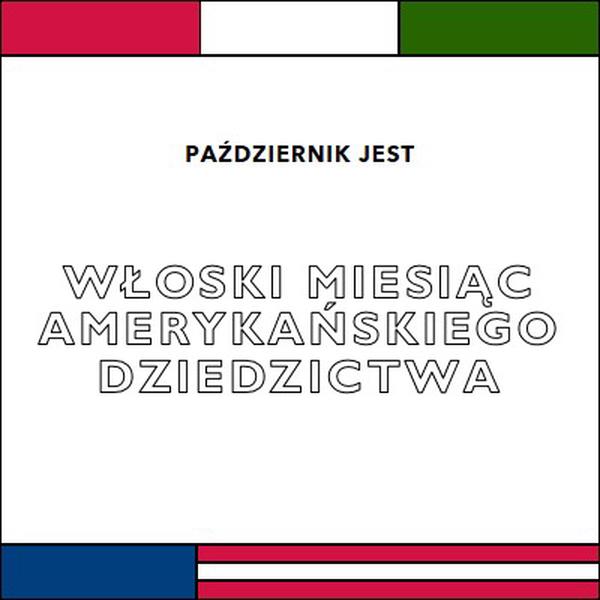 Włoski miesiąc amerykańskiego dziedzictwa white vintage-retro