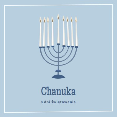 8 dni Chanuka blue organic-simple