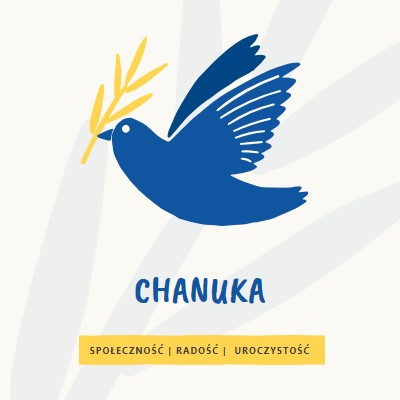 Życzenia Chanuka white organic-simple