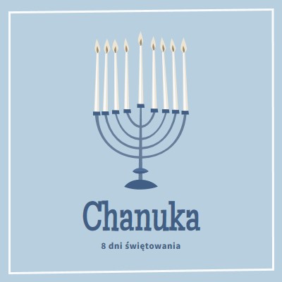 8 dni Chanuka blue organic-simple