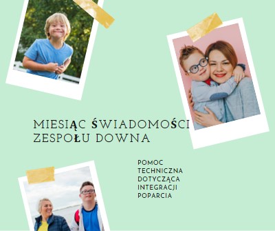 Świadomość zespołu Downa green modern-simple