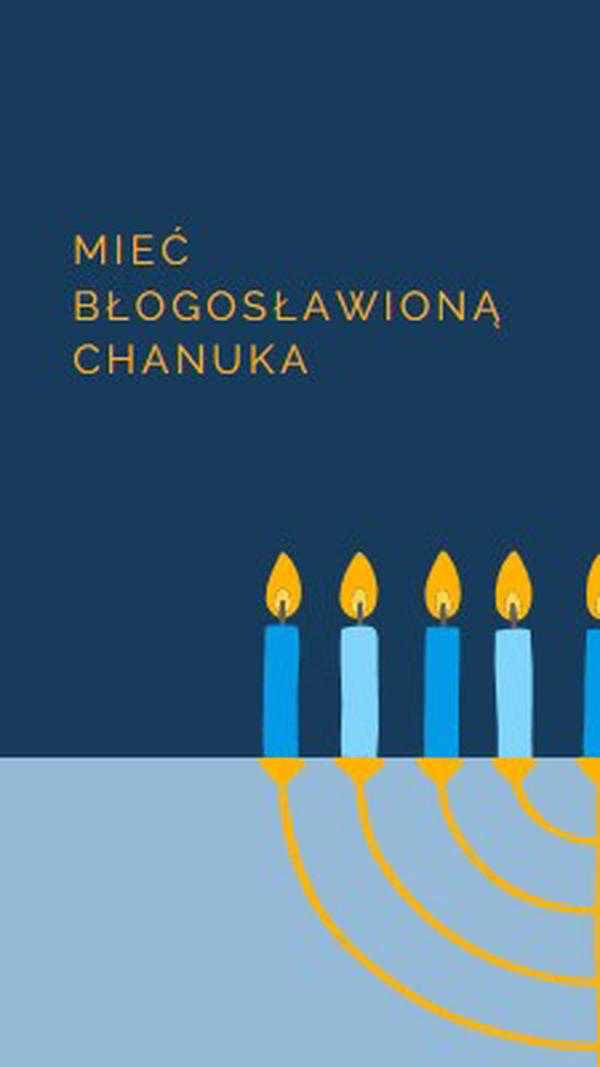 Błogosławiona Chanuka blue modern-simple