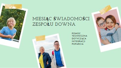 Świadomość zespołu Downa green modern-simple