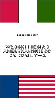 Włoski miesiąc amerykańskiego dziedzictwa white vintage-retro