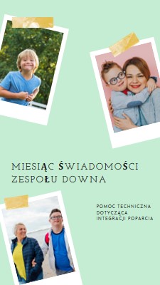 Świadomość zespołu Downa green modern-simple