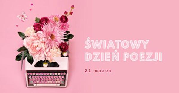 Kwitnące litery pink vintage-botanical