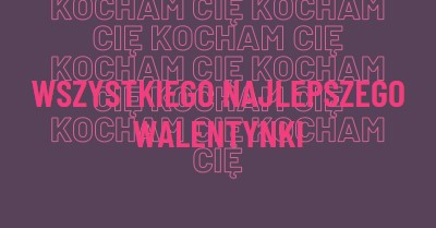 Kocham cię, walentynka purple modern-bold