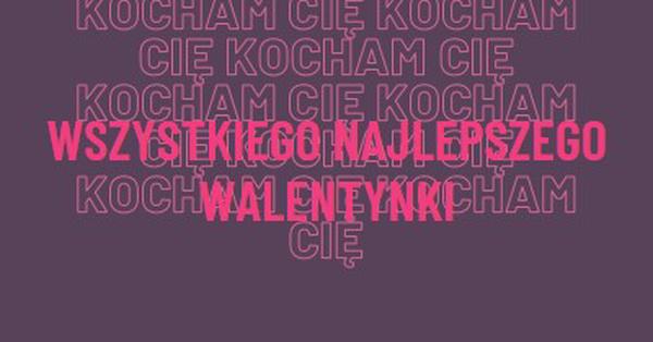 Kocham cię, walentynka purple modern-bold