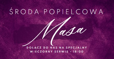 Środa Popielcowa Msza św. purple modern-simple