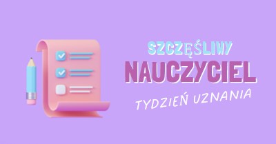 Tydzień uznania dla nauczycieli purple whimsical-color-block