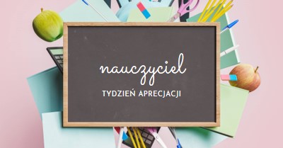 Docenianie nauczycieli pink modern-simple