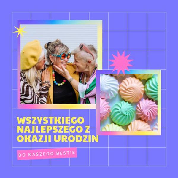 Wszystkiego najlepszego, bestie purple bold,bright,geometric