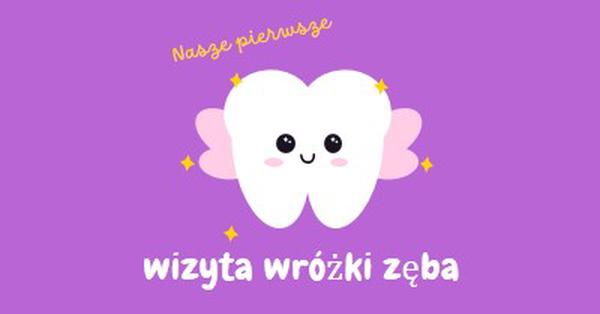 Pierwsza wizyta wróżki zęba purple whimsical-color-block