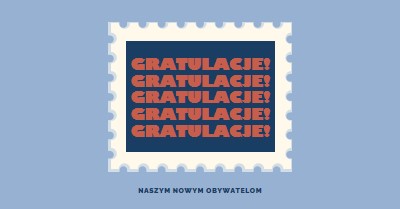 Gratulacje dla naszych nowych obywateli blue modern-simple