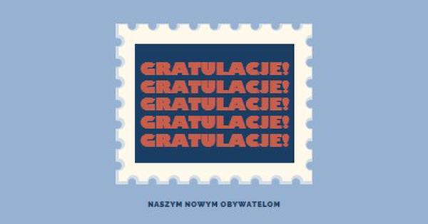 Gratulacje dla naszych nowych obywateli blue modern-simple