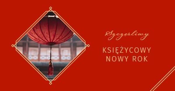 Obchody Księżycowego Nowego Roku red modern-simple