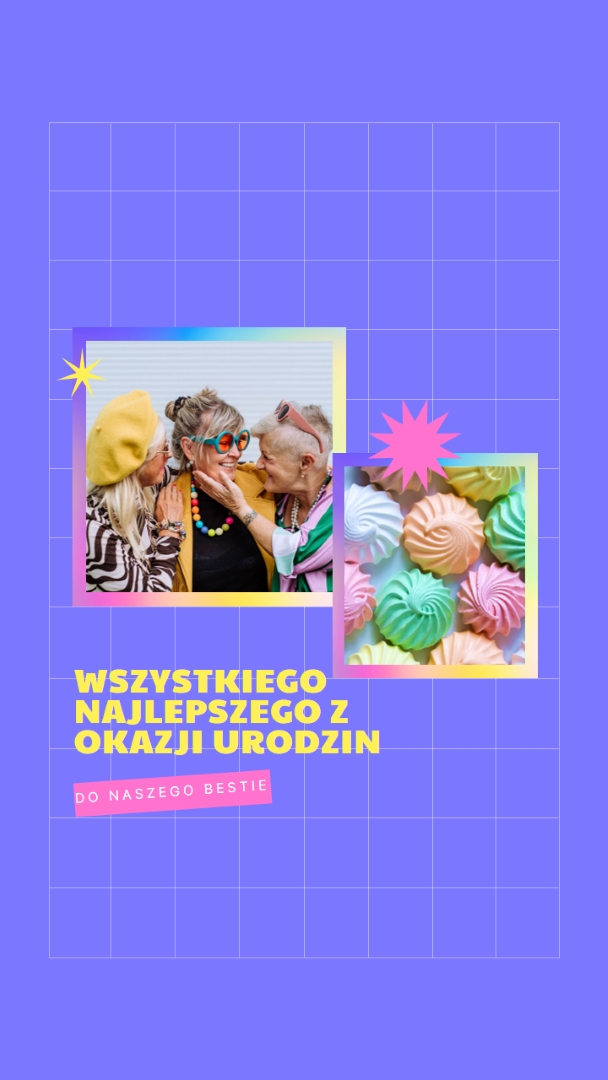 Wszystkiego najlepszego, bestie purple bold,bright,geometric