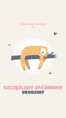 Spóźnione życzenia urodzinowe white playful,cute,illustrative,whimsical,friendly,charming,graphic