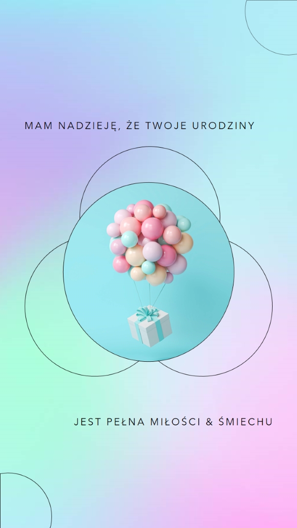 Zabawa urodzinowa pink modern,playful,gradient