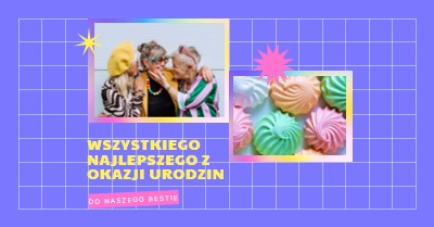 Wszystkiego najlepszego, bestie purple bold,bright,geometric