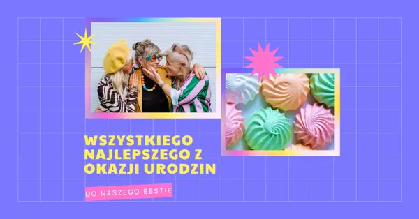 Wszystkiego najlepszego, bestie purple bold,bright,geometric