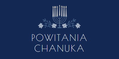 Pozdrowienia chanuka blue modern-simple